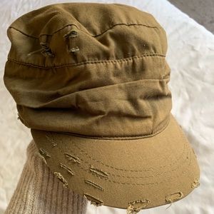 Green distressed hat